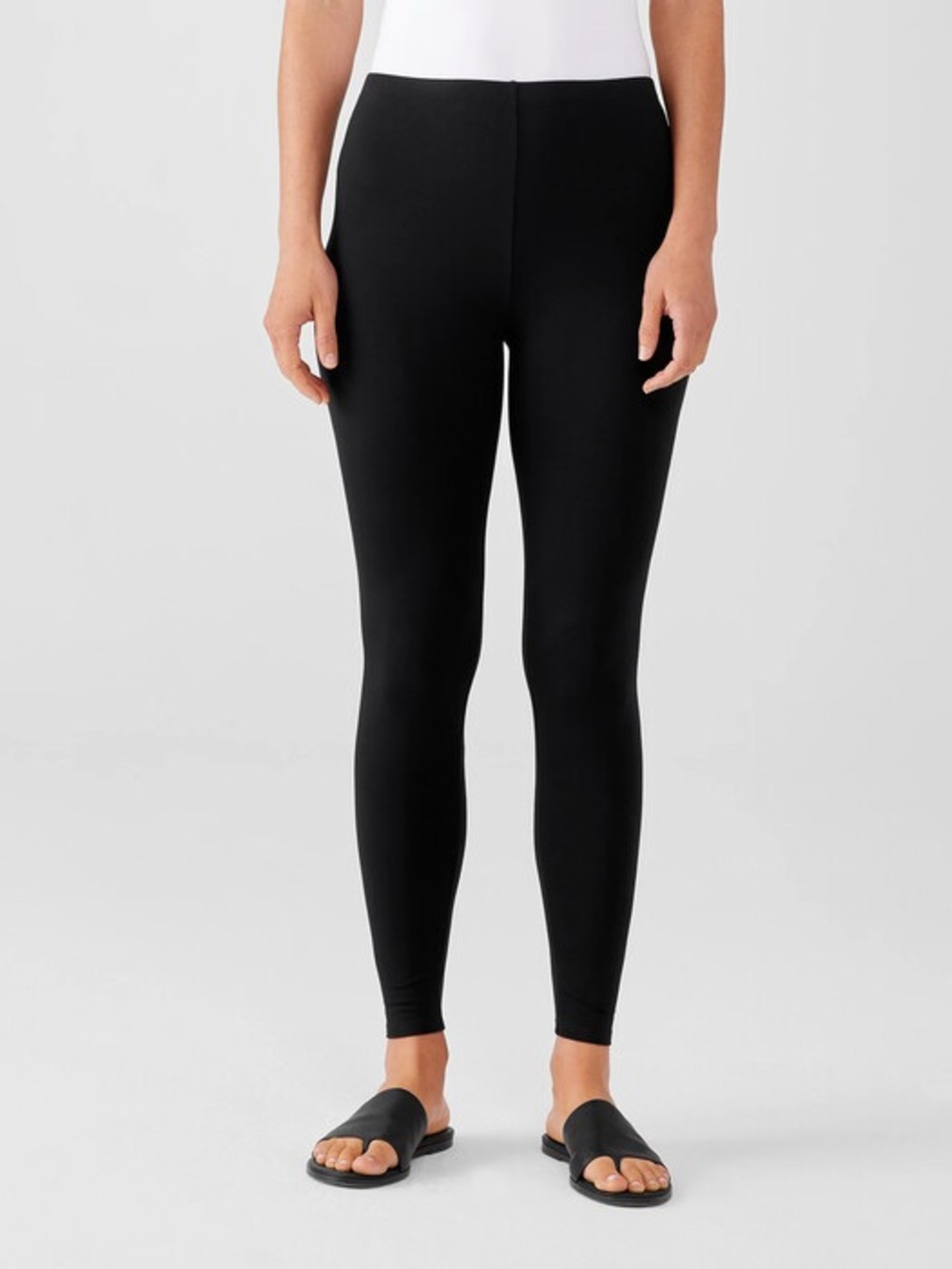 Eileen Fisher Women's Black High-Rise Stretch Jersey Leggings Size Small
